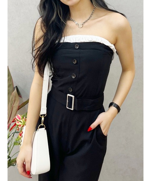 EVRIS(エヴリス)の「ベアオールインワン(つなぎ/オールインワン・レディース・アイボリー/カーキ/ブラック・SMALL/MEDIUM)」の4枚目の写真