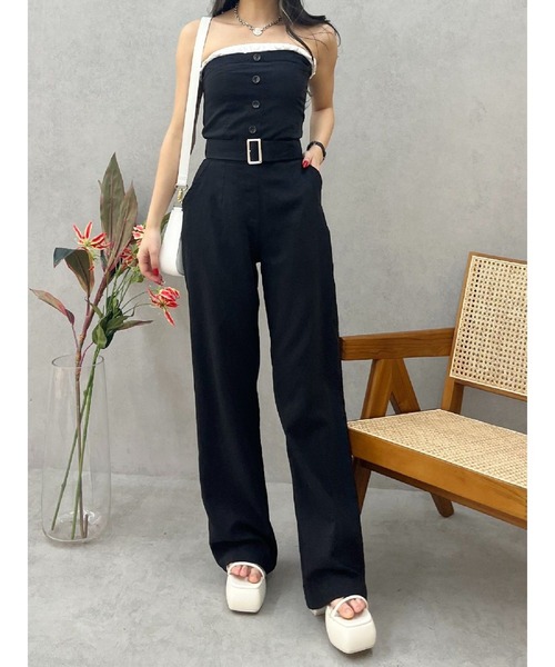 EVRIS(エヴリス)の「ベアオールインワン(つなぎ/オールインワン・レディース・アイボリー/カーキ/ブラック・SMALL/MEDIUM)」の5枚目の写真