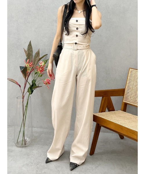 EVRIS(エヴリス)の「ベアオールインワン(つなぎ/オールインワン・レディース・アイボリー/カーキ/ブラック・SMALL/MEDIUM)」の8枚目の写真