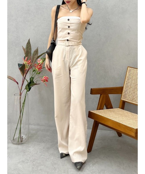 EVRIS(エヴリス)の「ベアオールインワン(つなぎ/オールインワン・レディース・アイボリー/カーキ/ブラック・SMALL/MEDIUM)」の7枚目の写真