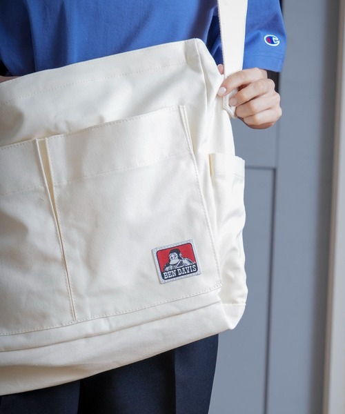 BEN DAVIS(ベンデイビス)の「【BEN DAVIS/ベンデイビス】POCKET BIG CANVAS SHOULDER BAG(ショルダーバッグ・メンズ・ホワイト/ブラック・FREE)」の13枚目の写真