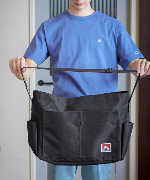 BEN DAVIS(ベンデイビス)の「【BEN DAVIS/ベンデイビス】POCKET BIG CANVAS SHOULDER BAG(ショルダーバッグ・メンズ・ホワイト/ブラック・FREE)」の9枚目の写真