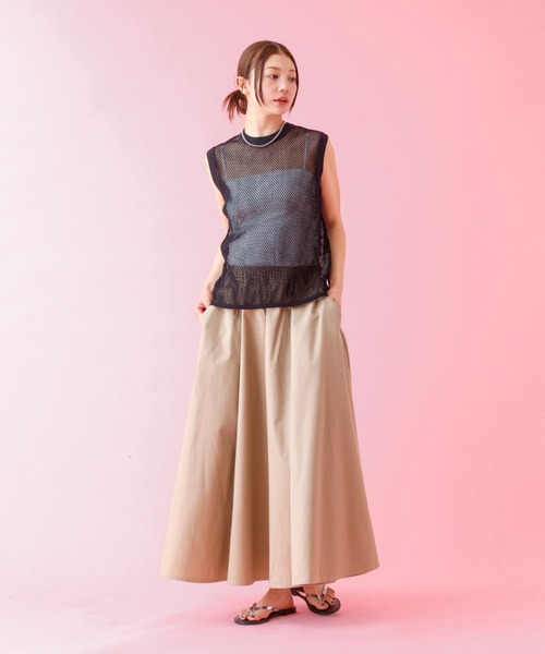 Johnbull（ジョンブル）の「【JOHNBULL/ジョンブル】メッシュノースリーブトップス / タンクトップ / シアー【WEB限定】（Tシャツ/カットソー・レディース・ブラック/ベージュ・フリー）」の20枚目の写真