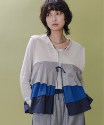 Eimee Law ロゴテープベルトバックティアードフリルコート M Eimee Law ロゴテープベルトバックティアードフリルコート M