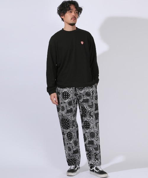 LUXSTYLE（ラグスタイル）の「ワンポイント刺繍入りロンT（Tシャツ/カットソー・メンズ・ネイビー/ホワイト/グレー/ブラック・L/XL/M）」の14枚目の写真