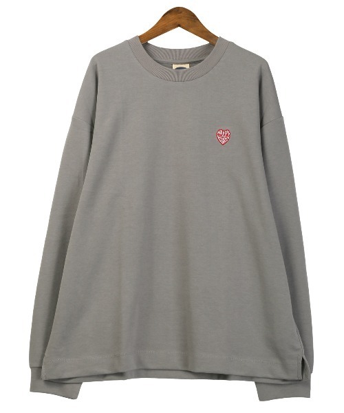 LUXSTYLE（ラグスタイル）の「ワンポイント刺繍入りロンT（Tシャツ/カットソー・メンズ・ネイビー/ホワイト/グレー/ブラック・L/XL/M）」の20枚目の写真