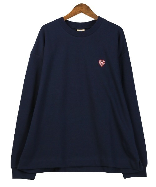 LUXSTYLE（ラグスタイル）の「ワンポイント刺繍入りロンT（Tシャツ/カットソー・メンズ・ネイビー/ホワイト/グレー/ブラック・L/XL/M）」の21枚目の写真