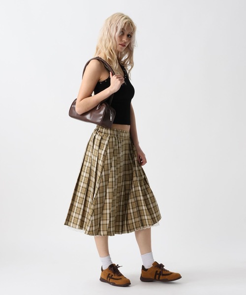 FOREVER 21（フォーエバー トゥエンティーワン）の「【2025SS】レースドッキングミディスカート（スカート・レディース・グリーン/ブルー/チャコールグレー/ベージュ/ネイビー・SMALL/MEDIUM）」の16枚目の写真