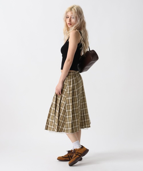 FOREVER 21（フォーエバー トゥエンティーワン）の「【2025SS】レースドッキングミディスカート（スカート・レディース・グリーン/ブルー/チャコールグレー/ベージュ/ネイビー・SMALL/MEDIUM）」の17枚目の写真