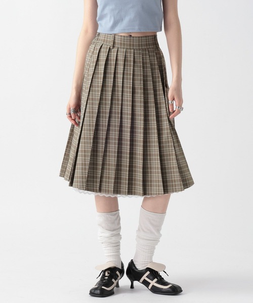 FOREVER 21（フォーエバー トゥエンティーワン）の「【2025SS】レースドッキングミディスカート（スカート・レディース・グリーン/ブルー/チャコールグレー/ベージュ/ネイビー・SMALL/MEDIUM）」の22枚目の写真