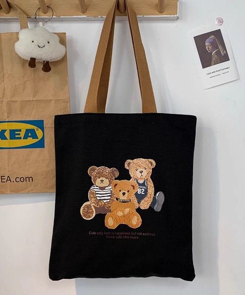 minä perhonen 新作　クマモチーフ トートバッグ　hug minä perhonen 新作 クマモチーフ トートバッグ hug minä perhonen