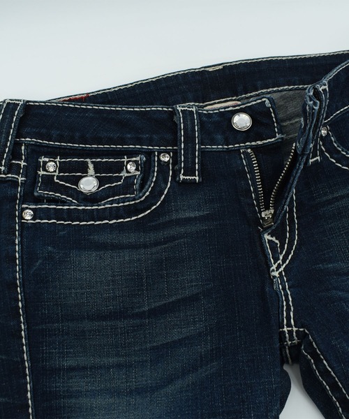 TRUE RELIGION（トゥルーレリジョン）の「【ヴィンテージ古着】Y2K TRUE RELIGION デザイン スリム デニムパンツ（デニムパンツ・メンズ・ブルー・MEDIUM）」の3枚目の写真