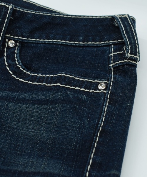 TRUE RELIGION（トゥルーレリジョン）の「【ヴィンテージ古着】Y2K TRUE RELIGION デザイン スリム デニムパンツ（デニムパンツ・メンズ・ブルー・MEDIUM）」の4枚目の写真