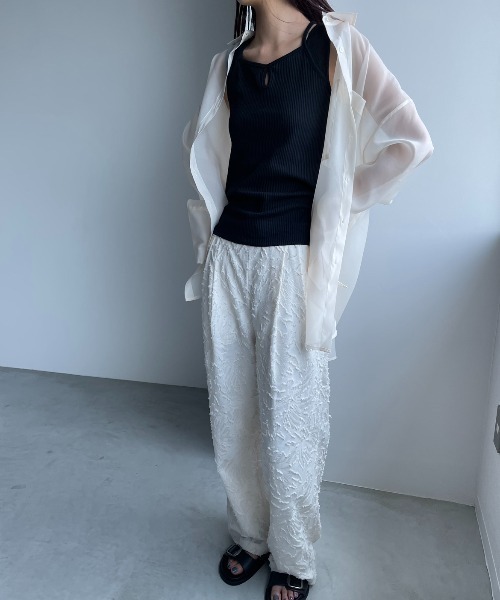 AIC.(エーアイシー)の「クロスデザインリブトップス(タンクトップ・レディース・アイボリー/ブラック・FREE)」の13枚目の写真