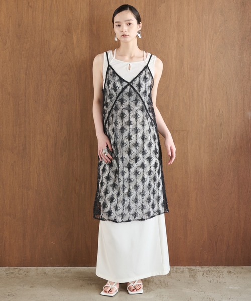 AIC.（エーアイシー）の「クロスデザインリブトップス（タンクトップ・レディース・アイボリー/ブラック・FREE）」の12枚目の写真