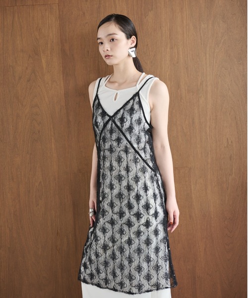 AIC.（エーアイシー）の「クロスデザインリブトップス（タンクトップ・レディース・アイボリー/ブラック・FREE）」の9枚目の写真