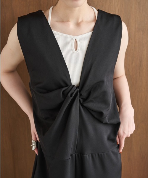 AIC.（エーアイシー）の「クロスデザインリブトップス（タンクトップ・レディース・アイボリー/ブラック・FREE）」の22枚目の写真