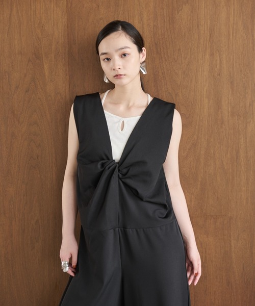 AIC.（エーアイシー）の「クロスデザインリブトップス（タンクトップ・レディース・アイボリー/ブラック・FREE）」の16枚目の写真