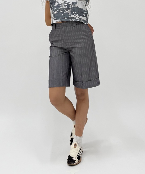 Oriens JOURNAL STANDARD（オリエンス ジャーナルスタンダード）の「ストライプハーフ スラックスパンツ（その他パンツ・レディース・ネイビー/グレー・38/36）」の6枚目の写真