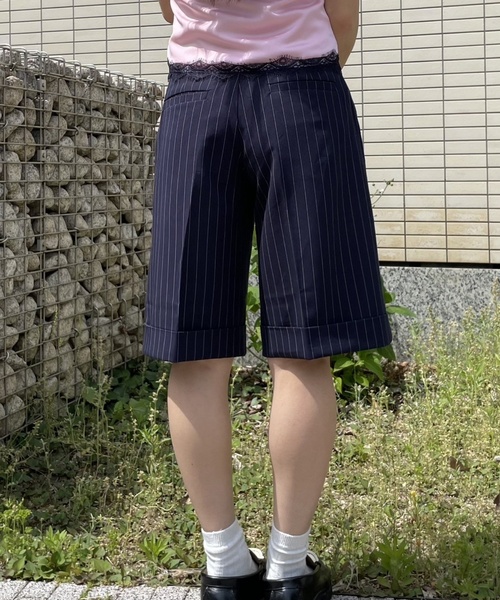 Oriens JOURNAL STANDARD（オリエンス ジャーナルスタンダード）の「ストライプハーフ スラックスパンツ（その他パンツ・レディース・ネイビー/グレー・38/36）」の17枚目の写真