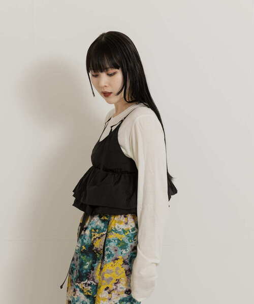 THE GOODLAND MARKET(ザグッドランドマーケット)の「cwtch 2WAY BUSTIER(キャミソール・レディース・ライトグレー/レッド/ブラック・FREE)」の5枚目の写真