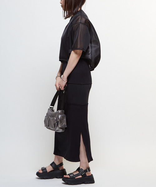 CONVERSE TOKYO（コンバーストウキョウ）の「【HL】SHEER MESH ZIP PULLOVER（Tシャツ/カットソー・レディース・ホワイト/ライトグレー/ブラック・FREE）」の7枚目の写真