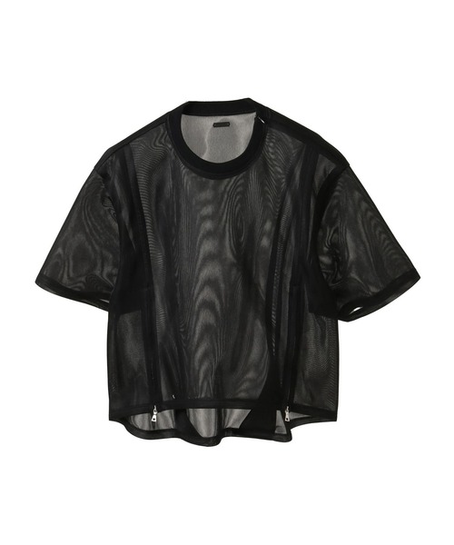 CONVERSE TOKYO（コンバーストウキョウ）の「【HL】SHEER MESH ZIP PULLOVER（Tシャツ/カットソー・レディース・ホワイト/ライトグレー/ブラック・FREE）」の8枚目の写真