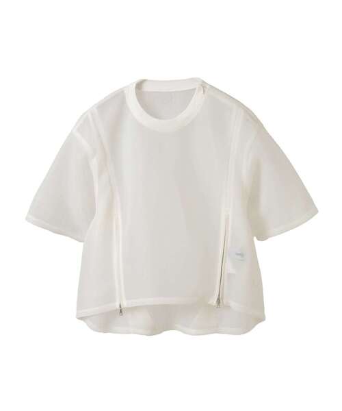 CONVERSE TOKYO（コンバーストウキョウ）の「【HL】SHEER MESH ZIP PULLOVER（Tシャツ/カットソー・レディース・ホワイト/ライトグレー/ブラック・FREE）」の10枚目の写真