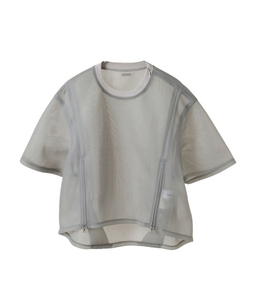 CONVERSE TOKYO（コンバーストウキョウ）の「【HL】SHEER MESH ZIP PULLOVER（Tシャツ/カットソー・レディース・ホワイト/ライトグレー/ブラック・FREE）」の11枚目の写真