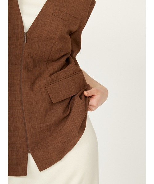 emmi(エミ)の「セミシアーハーフスリーブジャケット(その他アウター・レディース・コーラルピンク/ブラウン/ブラック・0/1)」の18枚目の写真