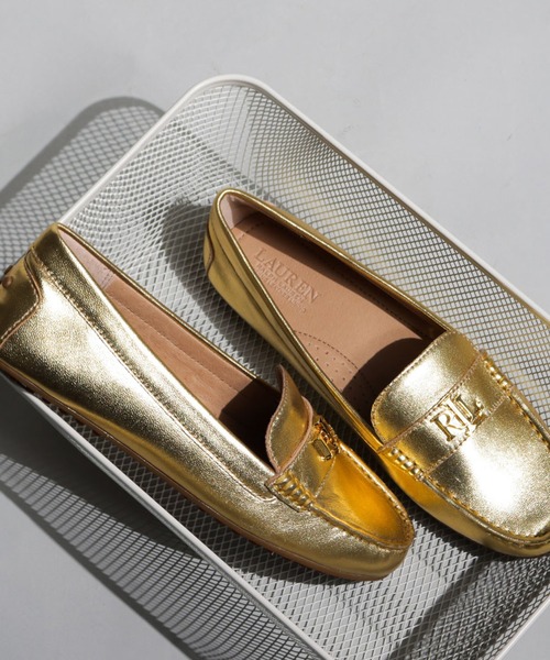 超美品　ラルフローレン　ベージュレザーシューズ ローレン ラルフローレン R11H FRANKY フランキー ベージュ