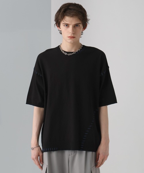 HARE（ハレ）の「ハンドステッチニットプルオーバー(HARE)（ニット/セーター・メンズ・ホワイト/ブラック/オレンジ・FREE）」の14枚目の写真