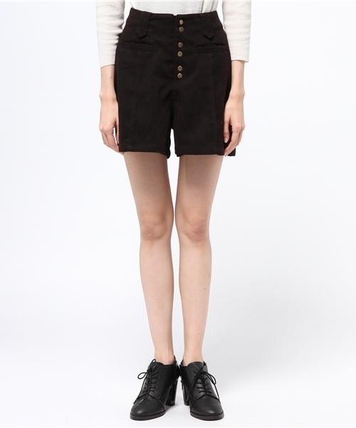 mystic(ミスティック)の「【mystic】フェイクスエードショートパンツ(その他パンツ・レディース・ブラック/グレー/キャメル・1/2)」の4枚目の写真