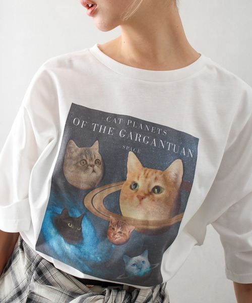 セール】宇宙ねこ BIG Tシャツ（Tシャツ/カットソー