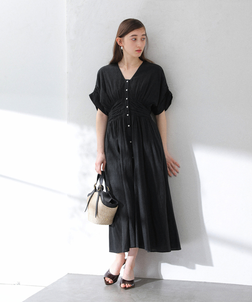 La TOTALITE（ラトータリテ）の「《WEB限定》【洗える】ne Quittez pas/ヌキテパ  COTTON JACQUARD DRESS（ワンピース・レディース・ホワイト/パープル/ブラック・FREE）」の12枚目の写真