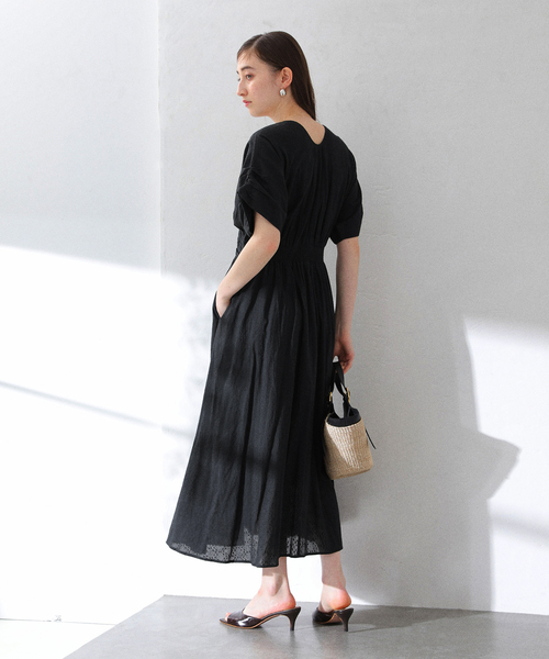 La TOTALITE（ラトータリテ）の「《WEB限定》【洗える】ne Quittez pas/ヌキテパ  COTTON JACQUARD DRESS（ワンピース・レディース・ホワイト/パープル/ブラック・FREE）」の13枚目の写真