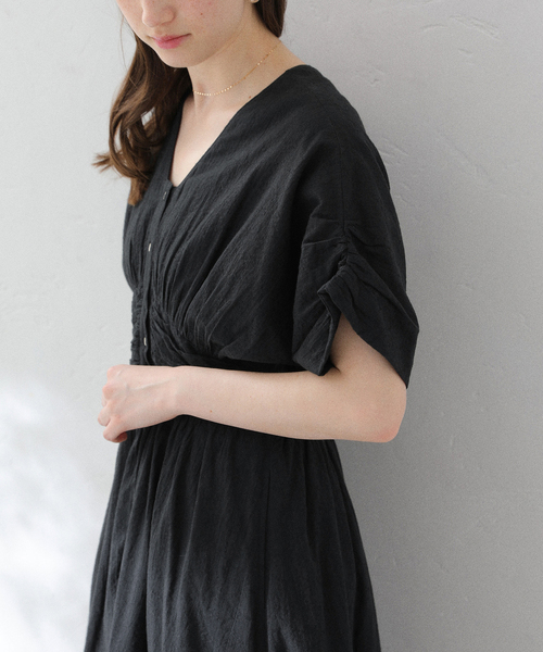 La TOTALITE（ラトータリテ）の「《WEB限定》【洗える】ne Quittez pas/ヌキテパ  COTTON JACQUARD DRESS（ワンピース・レディース・ホワイト/パープル/ブラック・FREE）」の15枚目の写真