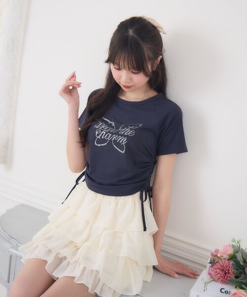 ems excite（エムズエキサイト）の「ビジューロゴドロストTEE（Tシャツ/カットソー・レディース・ホワイト系その他/チャコールグレー/グリーン・FREE）」の21枚目の写真