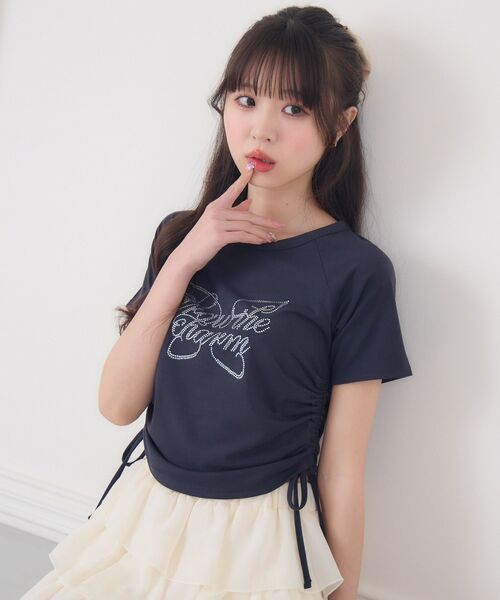 ems excite（エムズエキサイト）の「ビジューロゴドロストTEE（Tシャツ/カットソー・レディース・ホワイト系その他/チャコールグレー/グリーン・FREE）」の22枚目の写真
