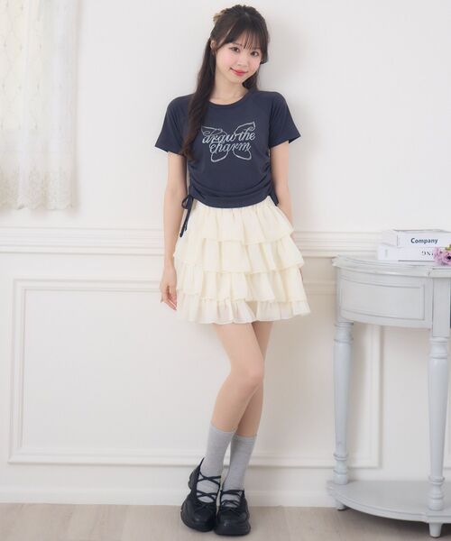 ems excite（エムズエキサイト）の「ビジューロゴドロストTEE（Tシャツ/カットソー・レディース・ホワイト系その他/チャコールグレー/グリーン・FREE）」の18枚目の写真