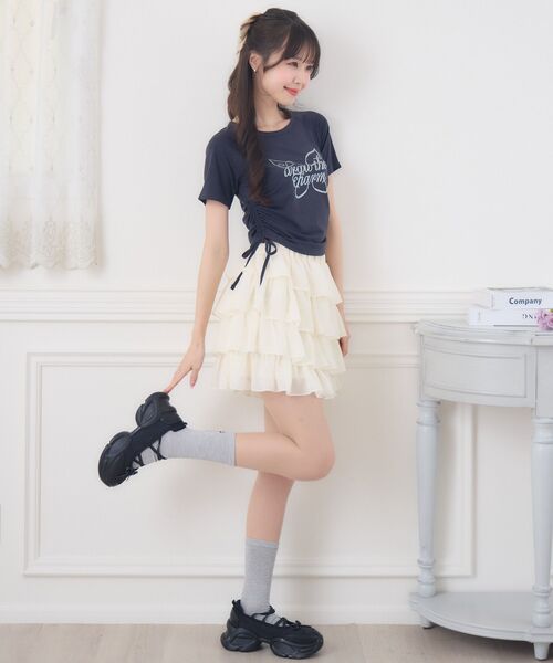 ems excite（エムズエキサイト）の「ビジューロゴドロストTEE（Tシャツ/カットソー・レディース・ホワイト系その他/チャコールグレー/グリーン・FREE）」の19枚目の写真