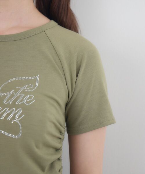 ems excite（エムズエキサイト）の「ビジューロゴドロストTEE（Tシャツ/カットソー・レディース・ホワイト系その他/チャコールグレー/グリーン・FREE）」の17枚目の写真