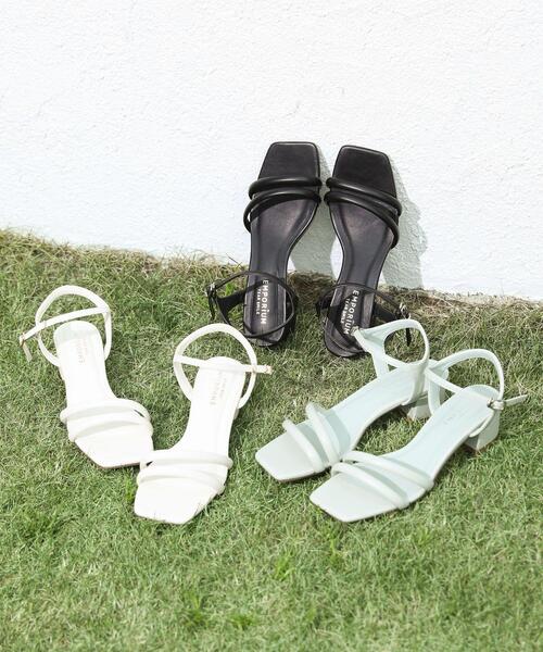 Green　Parks（グリーンパークス）の「ETS.スクエアトゥアンクルストラップサンダル（サンダル・レディース・ブラック/アイボリー/ミント・XS/S/L/M/XL）」の12枚目の写真