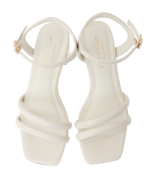 Green　Parks（グリーンパークス）の「ETS.スクエアトゥアンクルストラップサンダル（サンダル・レディース・ブラック/アイボリー/ミント・XS/S/L/M/XL）」の6枚目の写真