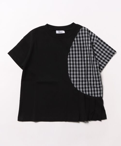 unica（ユニカ）の「サークルチェックタックT（Tシャツ/カットソー・キッズ・オフホワイト/ブラック・S/M/L/XL）」の2枚目の写真