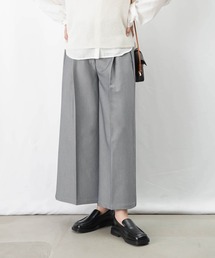 LC/LLL タッククロップドパンツ/クロップド丈ワイドパンツ
