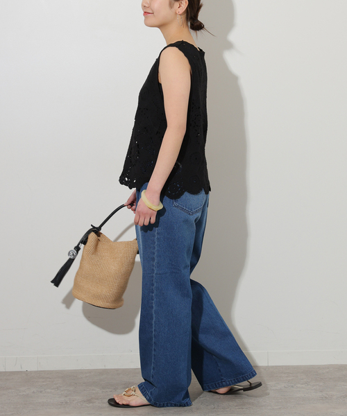 JOURNAL STANDARD relume(ジャーナルスタンダード レリューム)の「《追加》C/Rデニムワイドイージー(デニムパンツ・レディース・ネイビー/ブルー・38/36)」の5枚目の写真