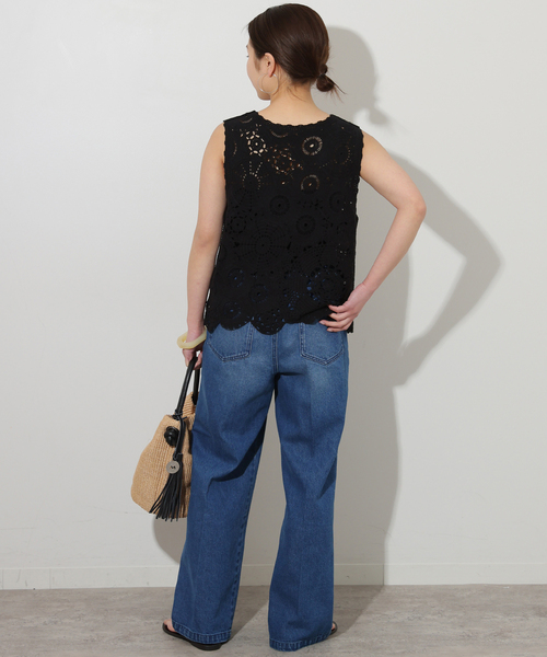 JOURNAL STANDARD relume(ジャーナルスタンダード レリューム)の「《追加》C/Rデニムワイドイージー(デニムパンツ・レディース・ネイビー/ブルー・38/36)」の7枚目の写真