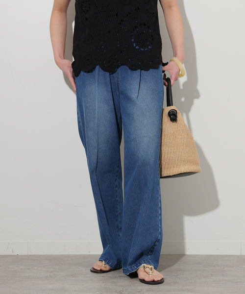 JOURNAL STANDARD relume(ジャーナルスタンダード レリューム)の「《追加》C/Rデニムワイドイージー(デニムパンツ・レディース・ネイビー/ブルー・38/36)」の8枚目の写真