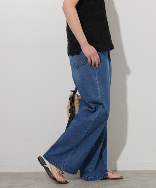 JOURNAL STANDARD relume(ジャーナルスタンダード レリューム)の「《追加》C/Rデニムワイドイージー(デニムパンツ・レディース・ネイビー/ブルー・38/36)」の9枚目の写真